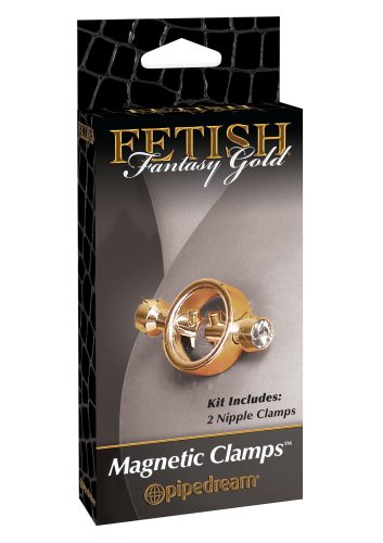 Fetish Fantasy Gold Aranyszínű mágneses fém mellbimbó szorítók.