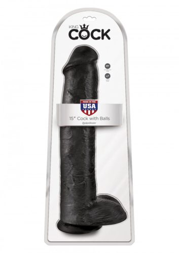 King Cock With Balls,fekete-38cm.