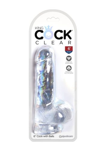King Cock Clear herés dildó-16cm.