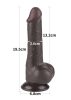 Sliding Skin dupla rétegű dong,barna-19,5cm