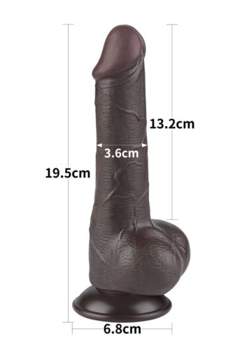 Sliding Skin dupla rétegű dong,barna-19,5cm