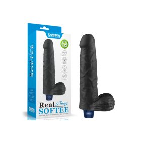 REAL SOFTEE fekete vibrator,herés,akkus -20cm