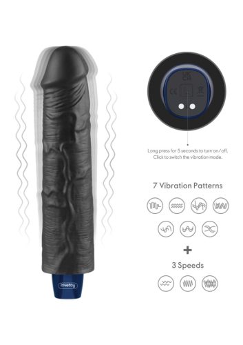 REAL SOFTEE fekete vibrator,akkus -21cm