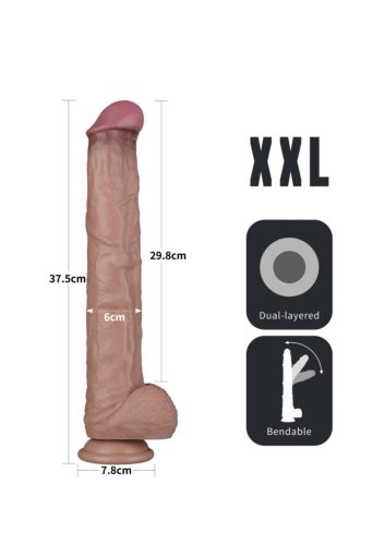 Dual Layered Bendable Silicone Cock XXL-37cm