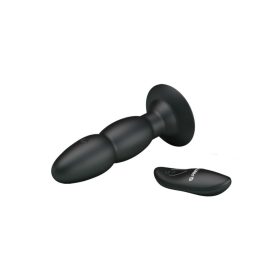   Távirányítós,akkus szilikon anál plug forgó gyöngyökkel.