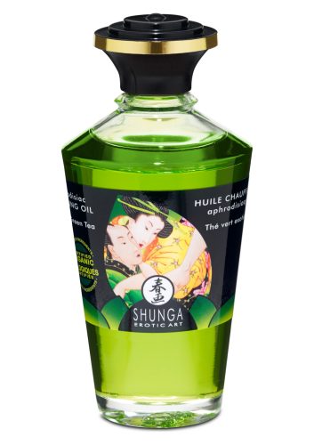Shunga - melegítő hatású masszázsolaj,zöld tea-100ml.