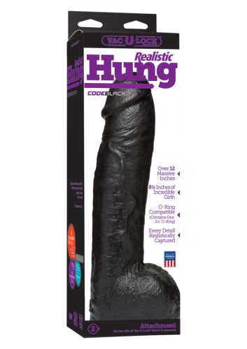 Vac-U-Lock- Realistic Hung-32cm. fekete
