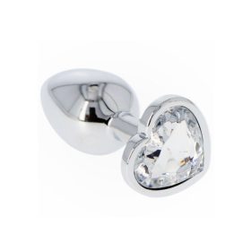   Fém anál plug csillogó Diamond szívvel-kicsi. Áttetsző kővel