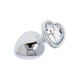   Fém anál plug csillogó Diamond szívvel-közepes. Áttetsző