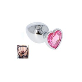 Fém anál plug csillogó szívvel pink-nagy. Pink