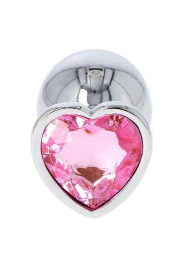 Fém anál plug csillogó szívvel pink-nagy. Pink