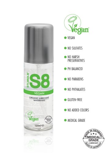 S8 Vegan vizalapú síkosító-125ml.