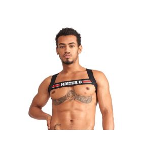 Urban Club harness X-back Striped Red.