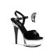 Pleaser CAPTIVA fekete/átlátszó platform szandál. 38-as