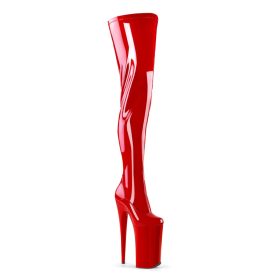 Pleaser hosszú szárú piros lakk csizma,No.4000. 38-as