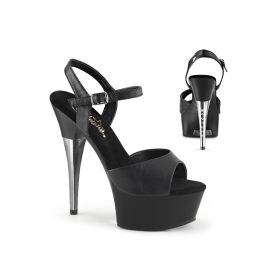 Pleaser CAPTIVA fekete/króm platform szandál. 40-es