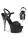 Pleaser CAPTIVA fekete/króm platform szandál. 41-es