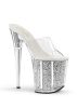 Pleaser ezüst csillámos platform papucs. 36-os