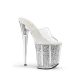 Pleaser ezüst csillámos platform papucs. 36-os