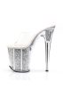 Pleaser ezüst csillámos platform papucs. 36-os