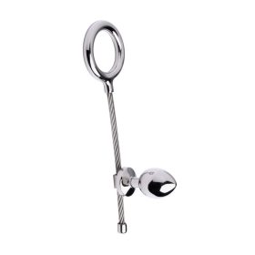 Fém péniszgyűrű anal pluggal.