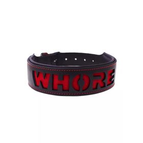 Bőr nyakörv WHORE felirattal