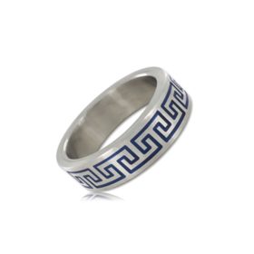 Blue Greek Key Design Cockring. Ármérő:50mm