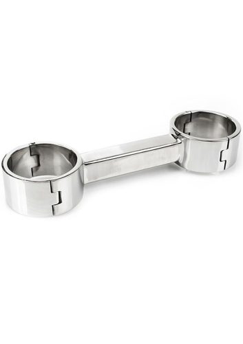 Bronx acél kézbilincsek rúddal. Belső átmérő:5,6cm.