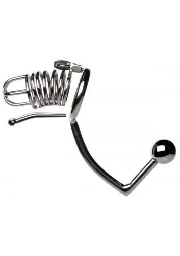 Erényöv heregyűrűvel és anál kampóval.