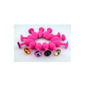 Szilikon anál plug csillogó véggel-kis méret. Pink