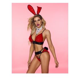 Piros nyuszi lány szett. Méret:M/L