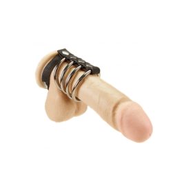 Fém péniszgyűrűk herepánttal.