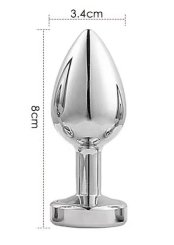 LED metal anal plug -közepes.