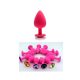 Pink szilikon anál plug csillogó véggel-közepes méret.