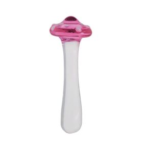 Üveg pink mushroom anal plug.