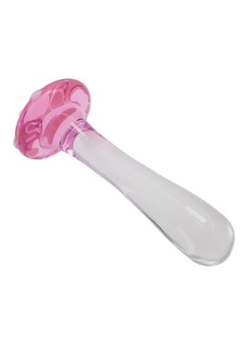 Üveg pink mushroom anal plug.