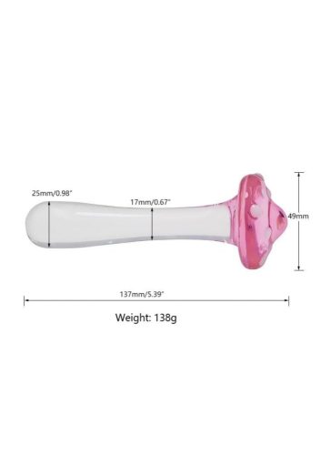 Üveg pink mushroom anal plug.