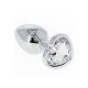 Fém anál plug csillogó Diamond szívvel-kicsi. Piros kővel