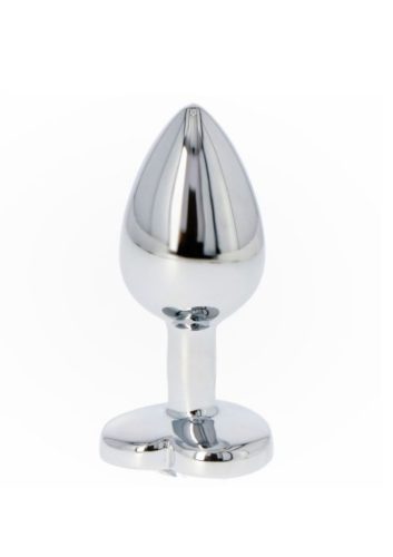 Fém anál plug csillogó Diamond szívvel-kicsi. Piros kővel