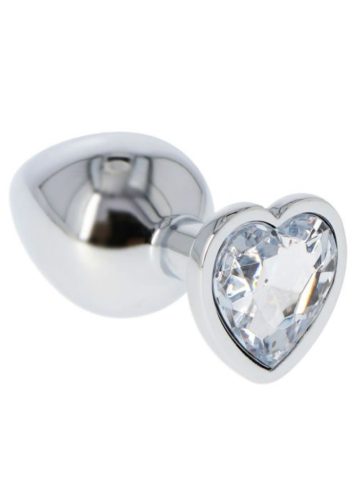 Fém anál plug csillogó Diamond szívvel-közepes. Lila